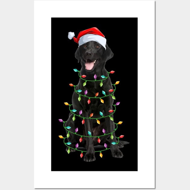 Labrador Christmas Lights Xmas Dog Lover Wall Art by Magazine